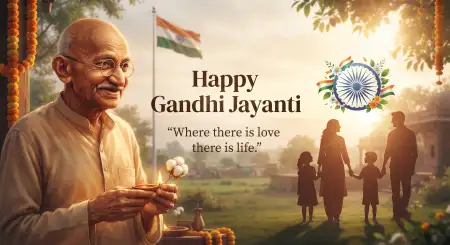gandhi jayanti wishes with meaningful quotes 2026 - Gandhi Jayanti Wishes 2026 Vector