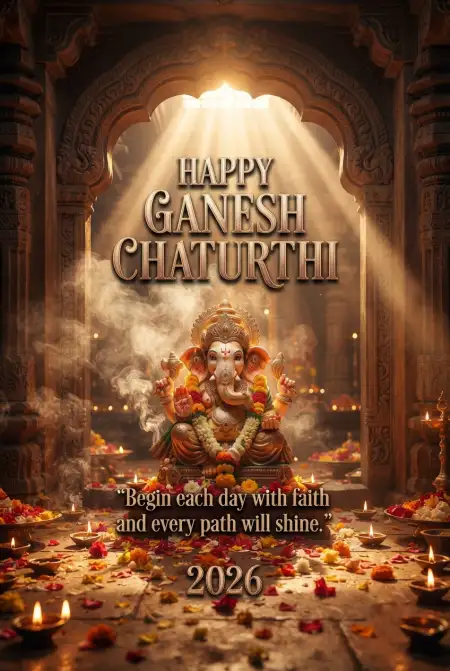 Ganesh Chaturthi Hindi Wishes Images 2026