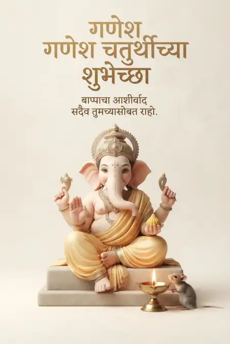 ganesh chaturthi marathi greeting card - Ganesh Chaturthi Wishes In Marathi