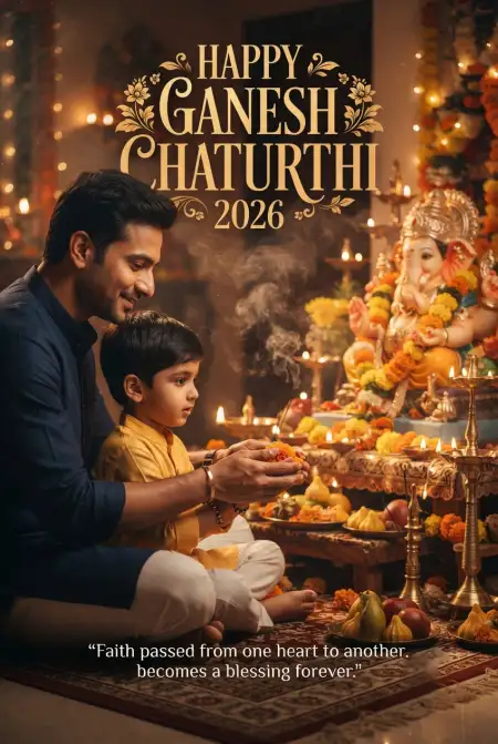 Ganesh Chaturthi Wishes Poster 2026