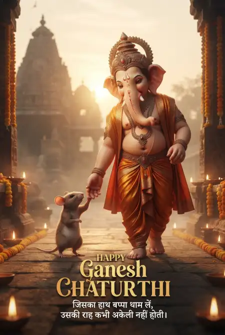 ganesh chaturthi wishes with lord ganesha image - Ganesh Chaturthi Wishes In Hindi