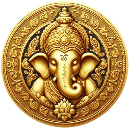 ganesha gold coin png transparent background