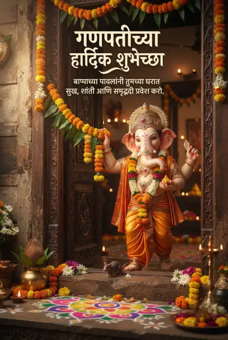 ganpati bappa marathi wishes images - Ganesh Chaturthi Wishes In Marathi
