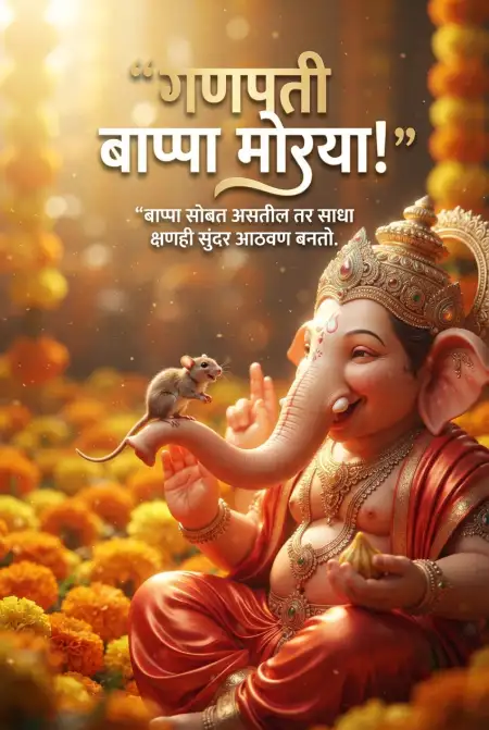 ganpati bappa marathi wishes - Ganesh Chaturthi Wishes In Marathi
