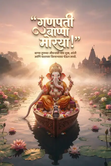 ganpati bappa morya marathi images - Ganesh Chaturthi Wishes In Marathi