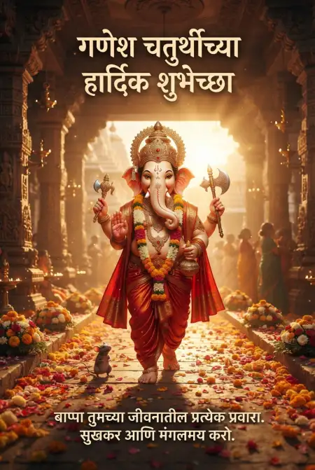 ganpati bappa morya marathi wishes images - Ganesh Chaturthi Wishes In Marathi