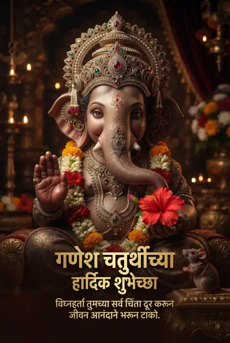 ganpati bappa morya wishes in marathi - Ganesh Chaturthi Wishes In Marathi