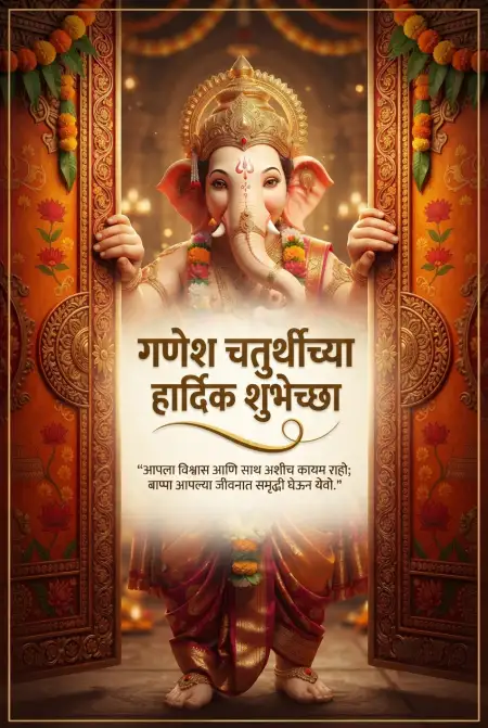 ganpati bappa poster marathi - Ganesh Chaturthi Wishes In Marathi