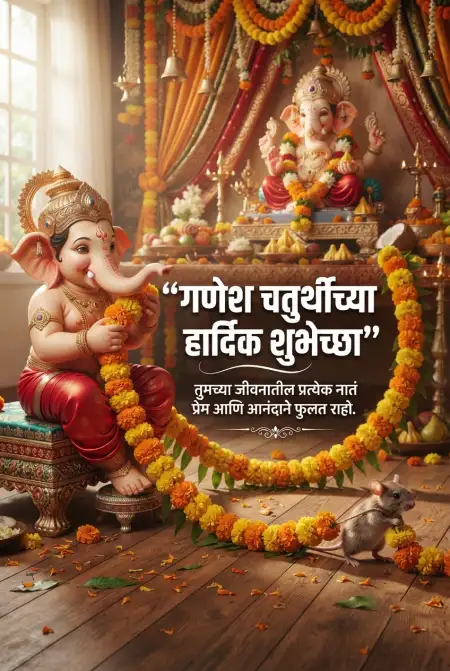 ganpati social media post marathi - Ganesh Chaturthi Wishes In Marathi