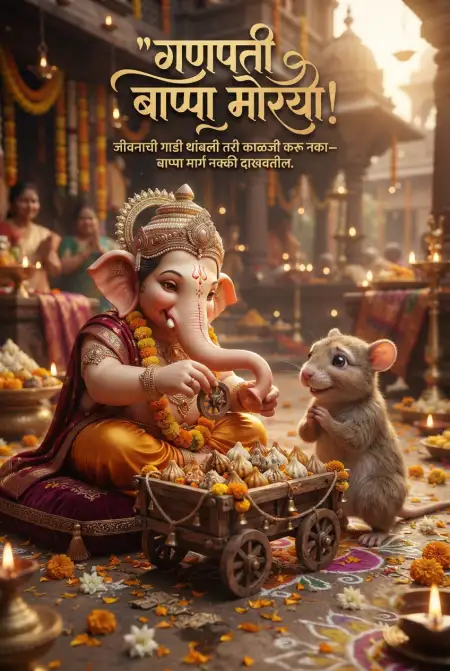 ganpati status images in marathi - Ganesh Chaturthi Wishes In Marathi