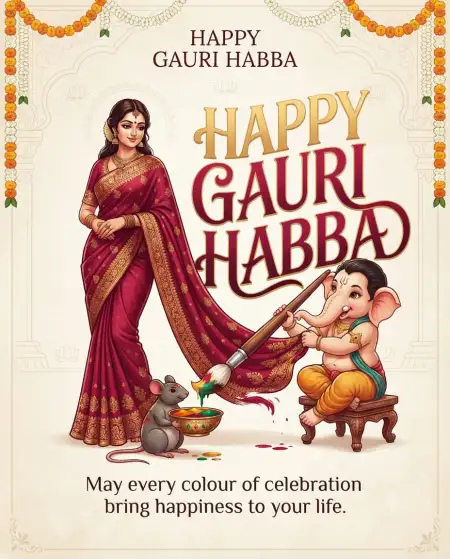 gauri habba images with wishes 2026 - Happy Gauri Habba Wishes 2026