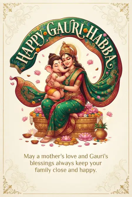gauri habba wishes greeting card 2026 - Happy Gauri Habba Wishes 2026