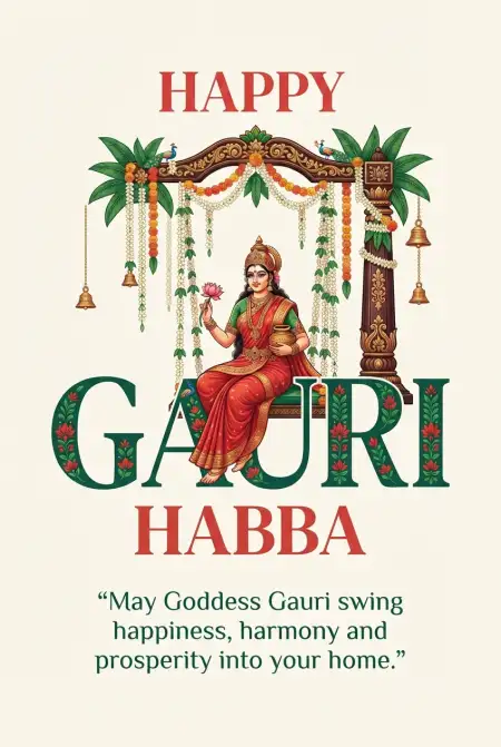 gauri habba wishes images 2026 - Happy Gauri Habba Wishes 2026