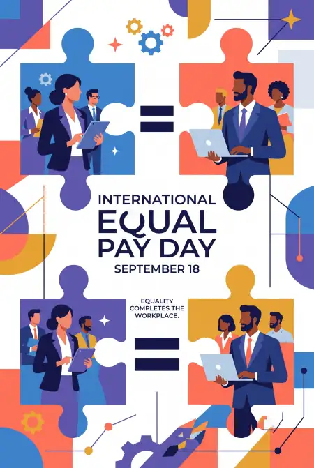 gender pay gap workplace awareness post - International Equal Pay Day 2026