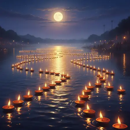 Free Ghat Scene Chhath Puja Background In Morning Light Background Download