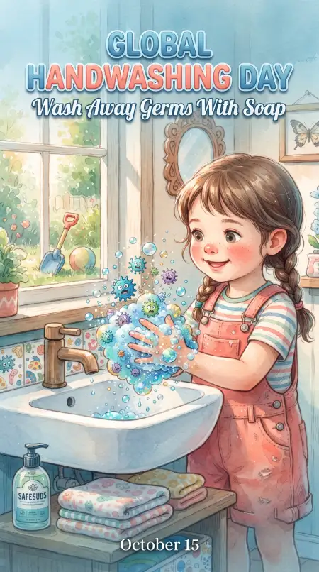 global handwashing day 2026 3d soap bubbles illustration - Global Handwashing Day 2026