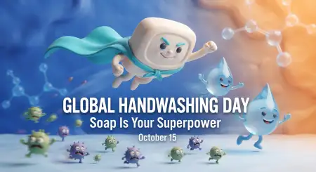 global handwashing day 2026 cute cartoon poster