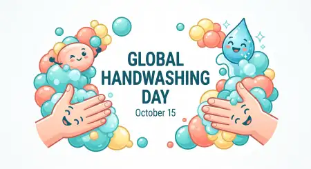 global handwashing day 2026 modern flat vector illustration - Global Handwashing Day 2026