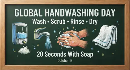 global handwashing day 2026 square social media poster - Global Handwashing Day 2026