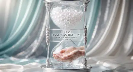global handwashing day creative soap bubble greeting