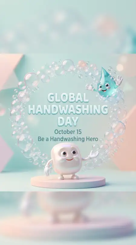 global handwashing day cute cartoon viral facebook post