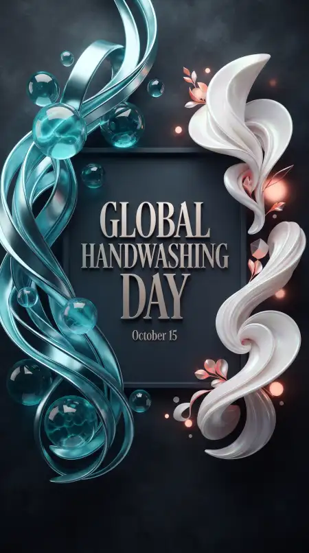 global handwashing day luxury blue theme social media design