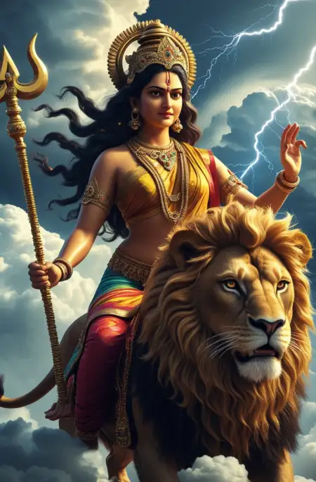 Free Goddess Durga Artwork For Digital Posters Background Download
