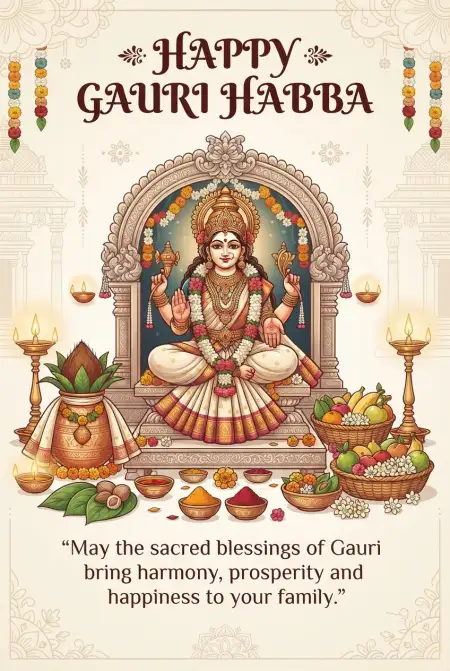 goddess gauri blessings wishes 2026 - Happy Gauri Habba Wishes 2026