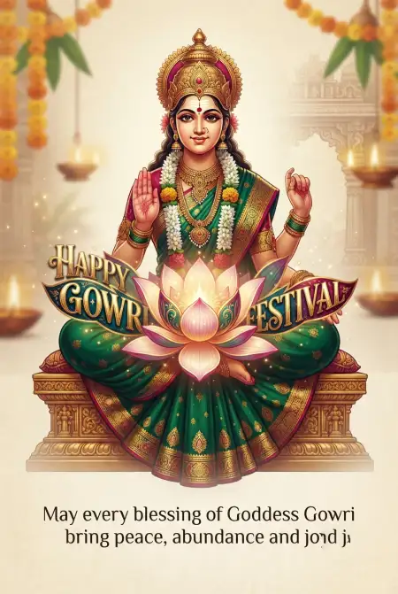 goddess gowri wishes images 2026 - Happy Gauri Habba Wishes 2026