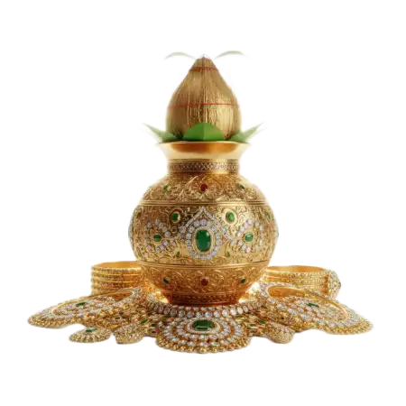Gold Kalash For Puja - Free Dhanteras Png Download