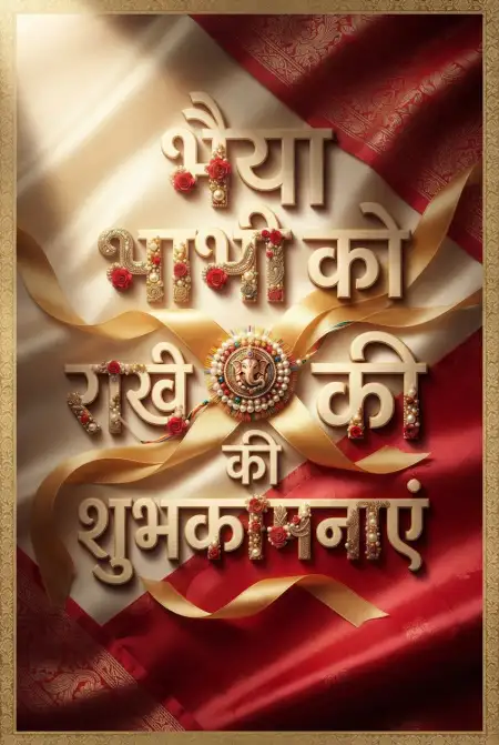 Free Golden 3d Raksha Bandhan Hindi Text With Luxury Rakhi Design Image Download