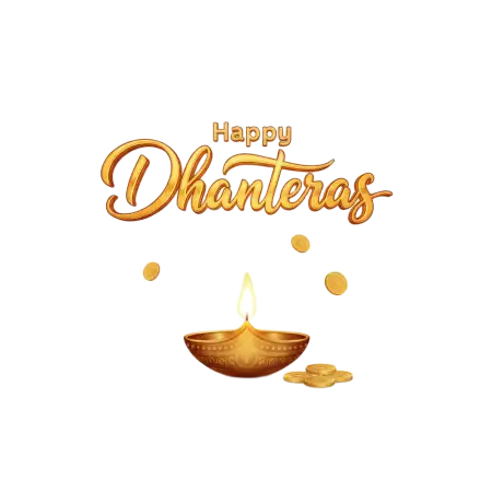 Golden Happy Dhanteras Png Text Design - Free Dhanteras Png Download