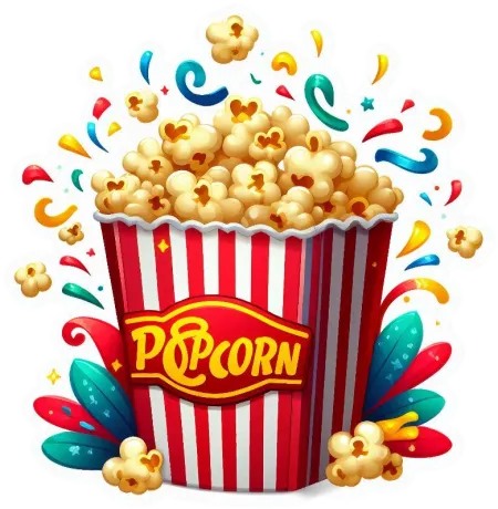 golden popcorn bucket png transparent background