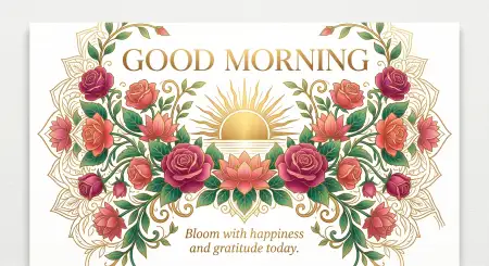 Free Good Morning Blessings Floral Background Image Download