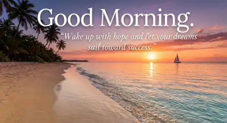 Free Good Morning Blessings With Beach Sunrise Image Download
