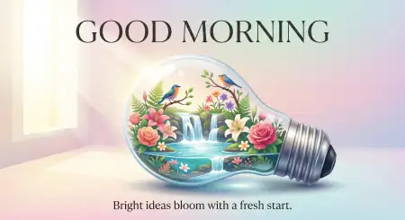 Free Good Morning Blessings With Candles And Flowers Image Download