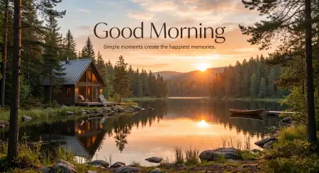 Free Good Morning Blessings With Lake View Image Download