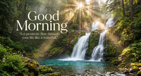 Free Good Morning Blessings With Waterfalls Image Download
