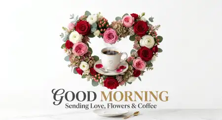 Free Good Morning Flowers And Coffee Beautiful Floral Arrangement Background Image Download