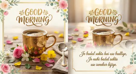 Free Good Morning Flowers And Coffee Card Images Background Image Download