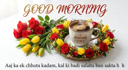 Free Good Morning Flowers And Coffee For Facebook Background Image Download