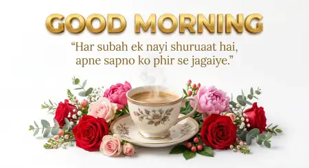 Free Good Morning Flowers And Coffee Peaceful Morning Scene Background Image Download