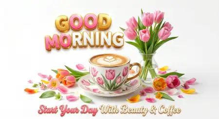 Free Good Morning Flowers And Coffee Png Images Background Image Download