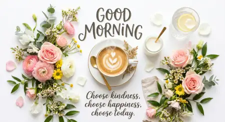 Free Good Morning Flowers And Coffee Positive Vibes Images Background Image Download