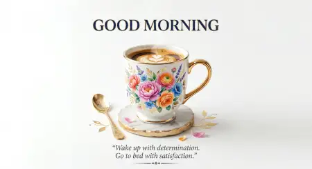 Free Good Morning Flowers And Coffee Poster Design Background Image Download