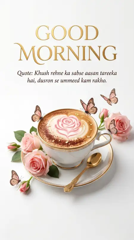 Free Good Morning Flowers And Coffee Reel Cover Image Background Image Download