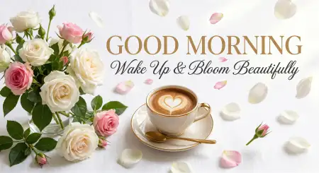 Free Good Morning Flowers And Coffee Relaxing Wallpaper Background Image Download