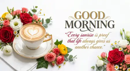 Free Good Morning Flowers And Coffee Social Media Post Background Image Download