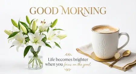 Free Good Morning Flowers And Coffee Spiritual Blessings Background Image Download