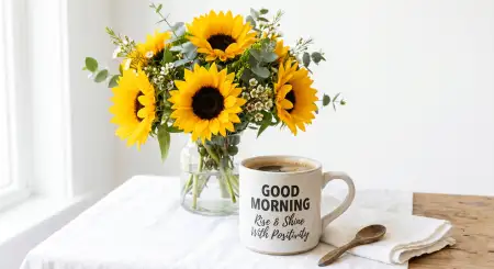 Free Good Morning Flowers And Coffee Stock Photos Background Image Download